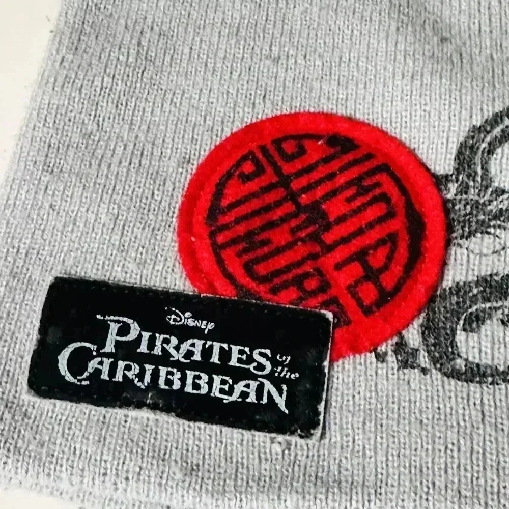 Pirates of the Caribbean Boys Beanie - Disneyland - Gray Skulls Deaf Man's Curse